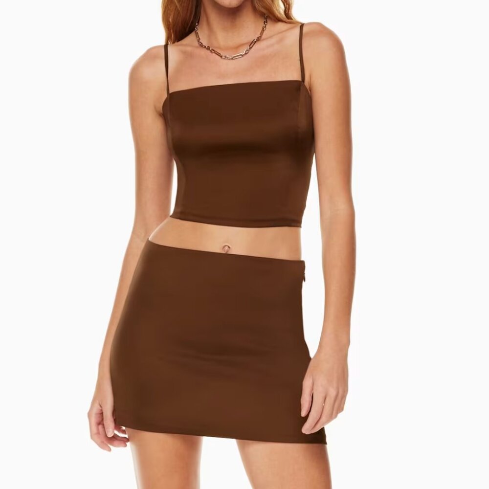 Aritzia Shimmer Satin Camisole and Rocco Skirt Set - Size S / 6